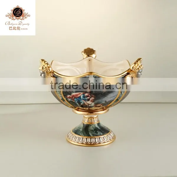 Hand Painting Home Decoration Big Marble Green Ceramic Flower Vase,porcelain Vase photo-5