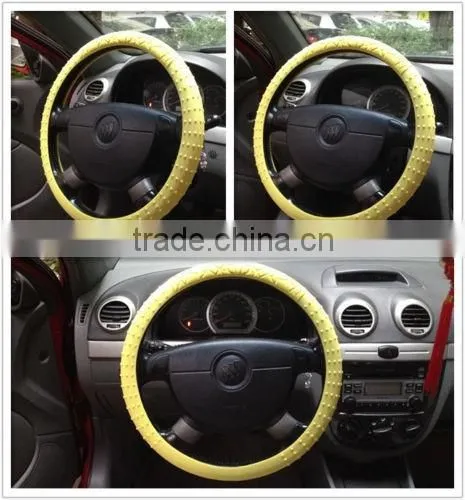 Car Accessory Silicone Leather Sewing Steering Wheel Cover photo-2
