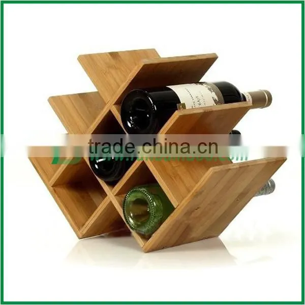 2015 Newest Wholesale Natural Bamboo Wine Shelf