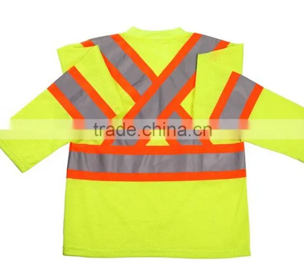Polo Shirt With Reflective Tape Long Sleeves Summer Fashion High Visibility Safety Walking Shirt photo-2