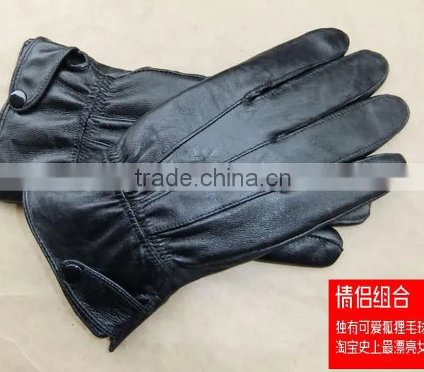 Side Button Men Leather Gloves LG-09 photo-3