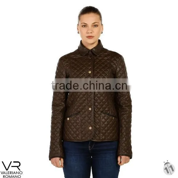 Italian Style Woman Leather Jacket 2014 Valeriano Romano