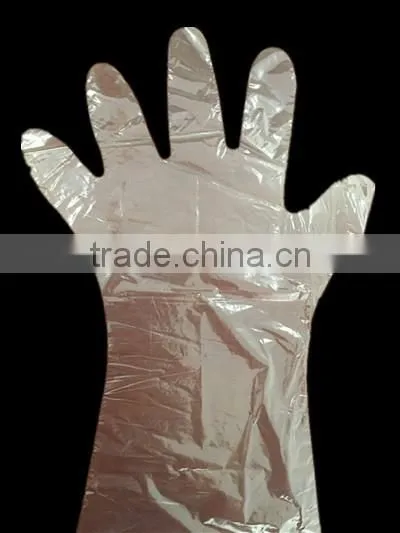 Disposable Elbow Length Long LDPE Glove Withrubber Band photo-2