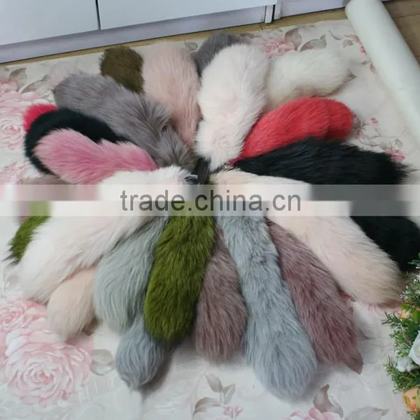 Natural Fox Fur Tail / Dye Color Fox Tail Fur Keychain photo-2
