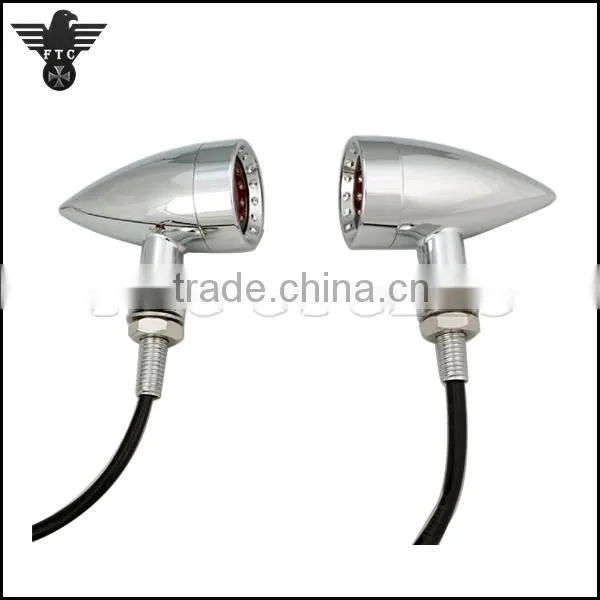 Classic Bullet LED Chrome Motorcycle Turn Signal Light Custom photo-4