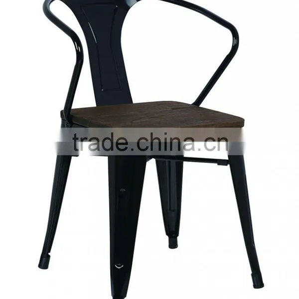 Metal Dining Chair With Timber Cushion