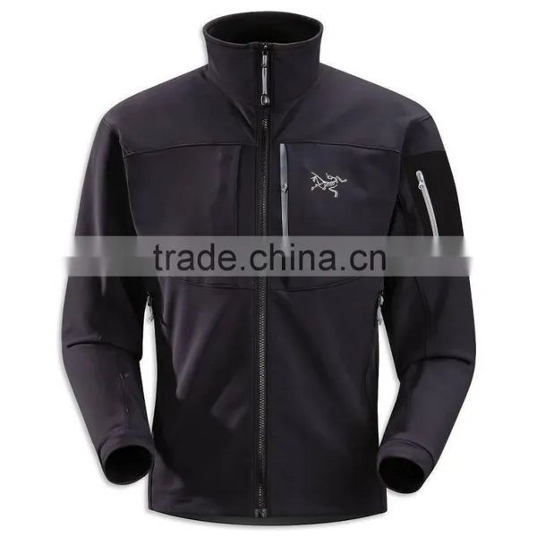 Mens Color Contrasted Good Designed Printed 3 Layers Bonded Waterproof Softshell Jacket photo-2