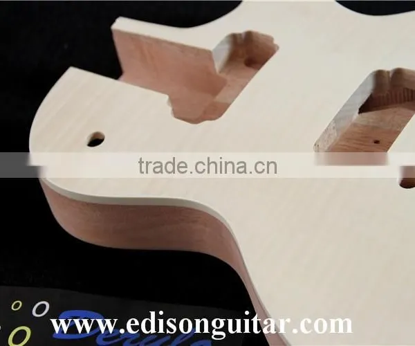 DIY Electric Guitar Kits With Hardware Solid Mahagany Body Tiger Maple Top MX-002 photo-6