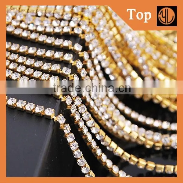 Crystal Close Rhinestone Chain Copper Cup Chain for Clothing Embellishment photo-4