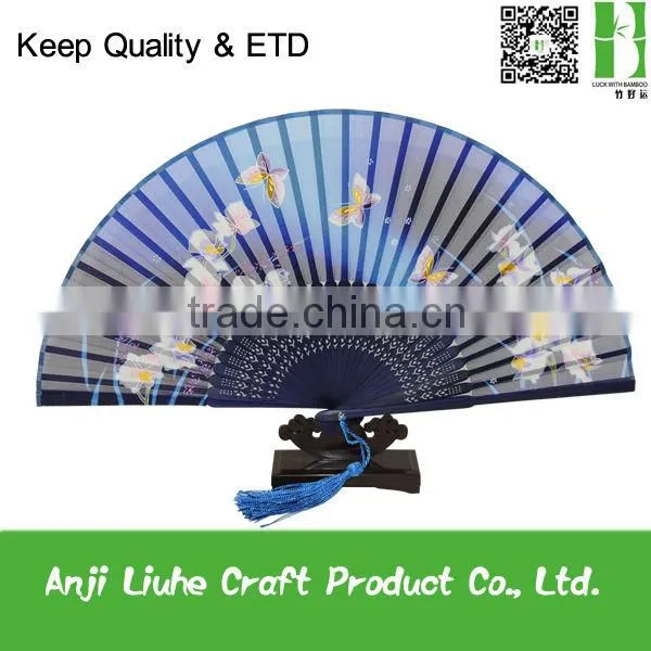 Foldable Hand Silk Fabric Dancing Fans