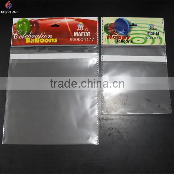 Custom Printed Bopp Header Plastic Bag With Euro Slot and Permanent Tape for Balloon Packaging photo-3