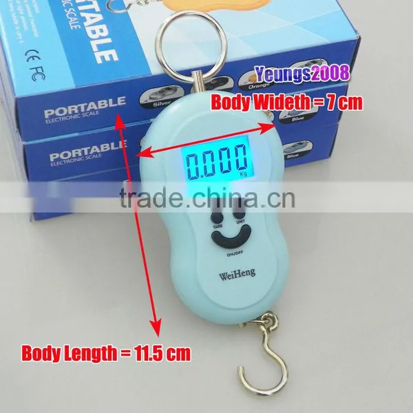 45KG/5g Digital Smile Face Luggage Digital Hanging Scale photo-2