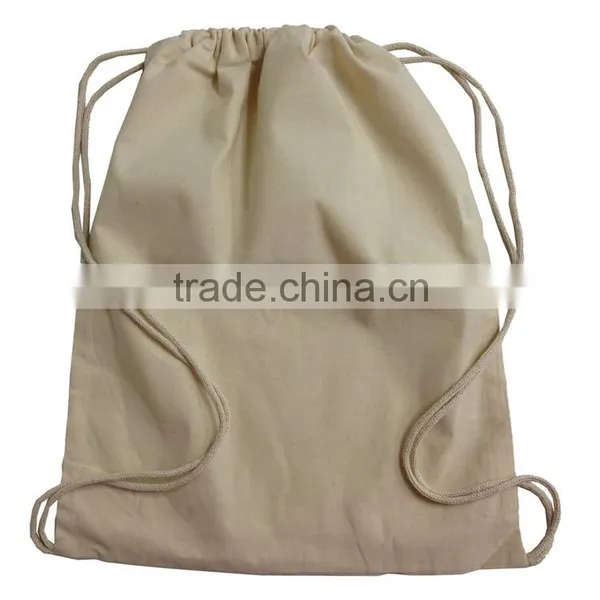 White Cotton Drawstring Bag, Printed Cotton Drawstring Bag photo-3