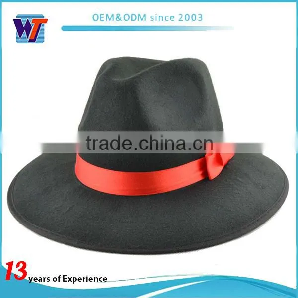 Blank Promotion Cheap Felt Hat Fedora Hat With Woven photo-6