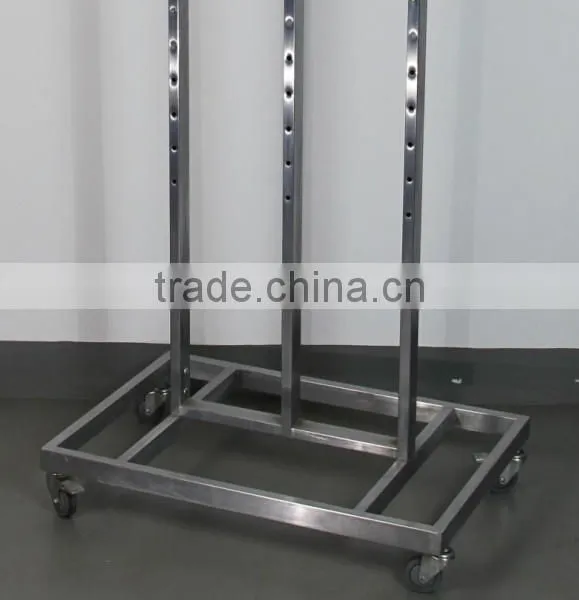 RH-YJ04 Cloth Display Racks 900*610*1800 Q235 Chrome Plated High Quality Clothes Rack Stand Display Metal Clothes Rack photo-3