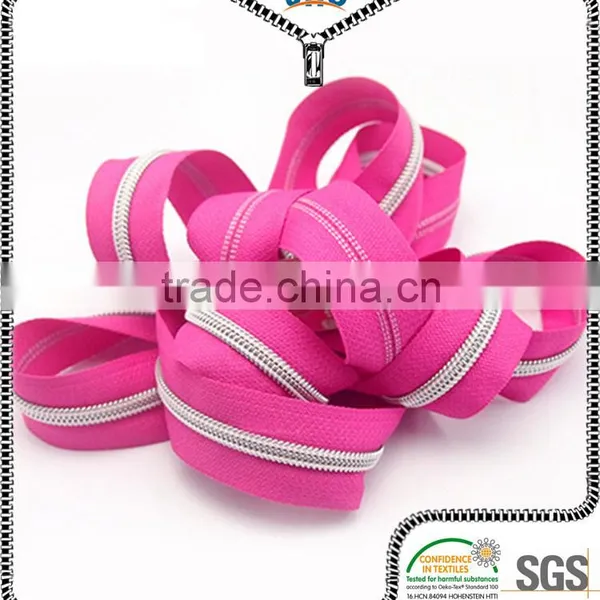 Wholesale Open End Silver Teeth Nylon Zipper