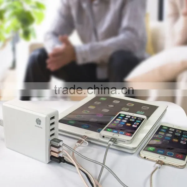HUNDA 8in1 Intelligent Auto Detect HUNDA White Elegant Lines 60W 5V 8 Port USB Charger photo-6