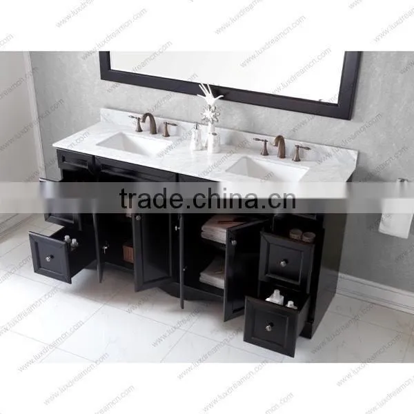 72" Luxury Double Sink Espresso Bathroom Vanity photo-3