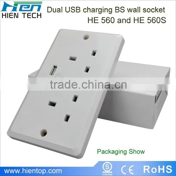 2 Gang Electrical Outlet 2 USB Wall Socket UK photo-6