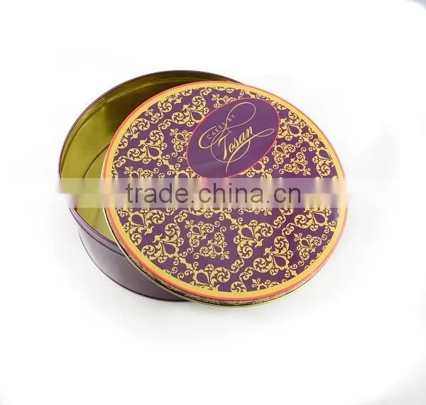 Guangdong Large Decorative Round Stacble Metal Tin Cans Box photo-2
