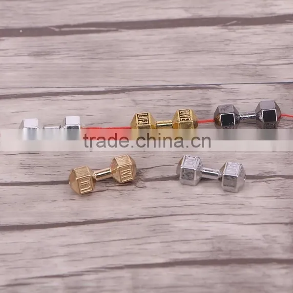 Barbell Dumbbell Spacer Beads Charms With Fit Live Fit Diy Dumbbell Fitness Bracelets Jewelry Handmade Making photo-3