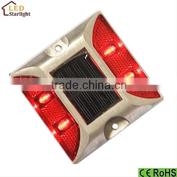 Road Stud Aluminum Traffic LED Solar Cat Eyes Marker Light