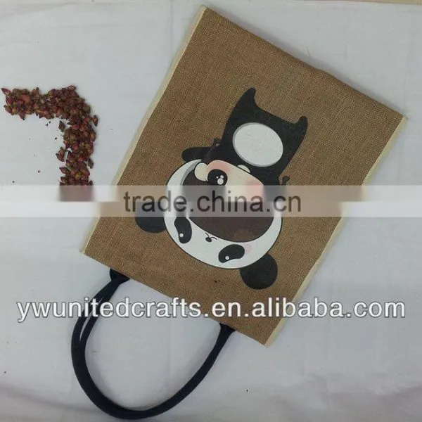 Cute Design Shopping Bag With Cartoon Photo Shopping Jute Bag