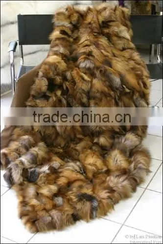 Whoilesale Genuine Fox Fur Blanket photo-3