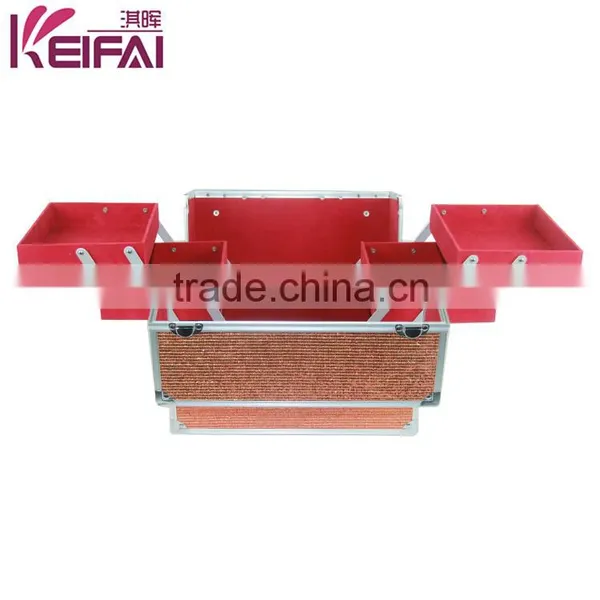 Good-Looking Custom Logo Red Pvc Small Cosmetic Lock Storage Box photo-5