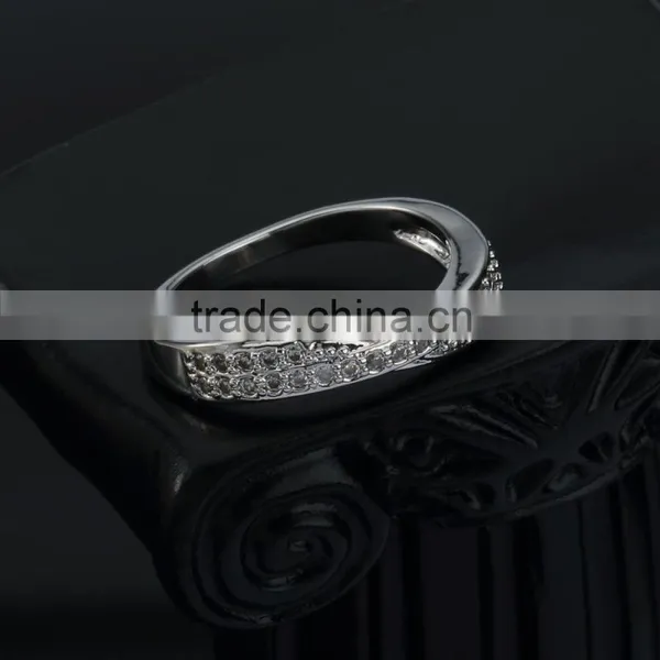 Hot Selling Unisex Whitegold Plated Ring Stud w/ Precious Stone for Engagement photo-4
