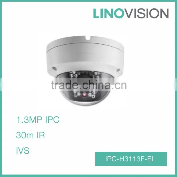 1.3 Megapixel Vandal-proof DWDR 30m IR Fixed Lens Dome Network Camera