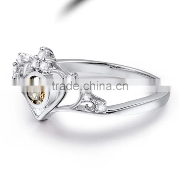 Sterling Silver Wedding Diamond Star Charm Ring for Girls photo-4