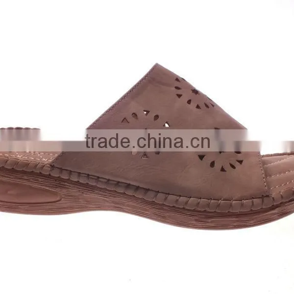 New Design Flat Shoes With Wood Grain Sole Comfort Slipper
