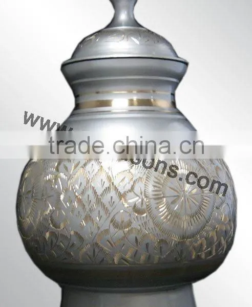 Beautiful Metal Urns for Home Used | Silver Decorative Urn | Rounded Base Urns photo-3