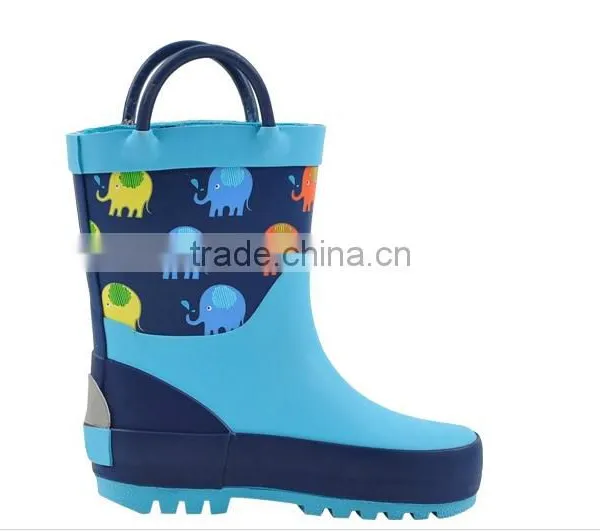 Kids Elephant Printed Rubber Rain Boots photo-2