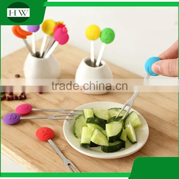 Silicone Stainless Steel Ceramic Tableware Cartoon Fruit Fork Set photo-3