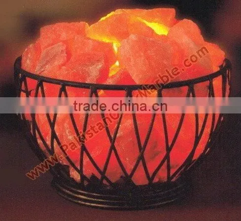 UNIQUE WROUGHT IRON SALT LAMPS WITH SALT CHUNKS photo-6