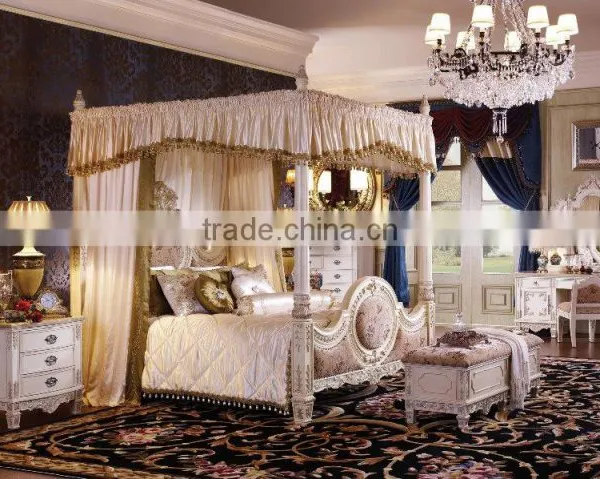 2016 NEW ARRIVAL Solid Wood Grand European Luxurious Bedroom Furniture/King Size Bed(MOQ=1 SET) photo-2