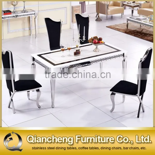 High Quality Modern Marble Dining Table Bedroom Hotel Dining Set photo-5