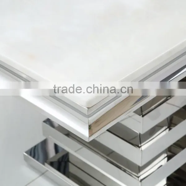 Luxury Modern Stainless Steel Dining Table and Chairs AH066 photo-5