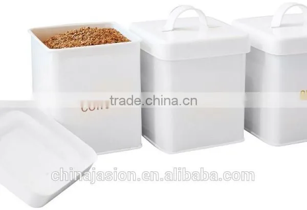 Airtight Retro Enamel Steel Bread Bin Biscuit Tin Tea/Coffee/Sugar Canisters Set of 5 photo-6