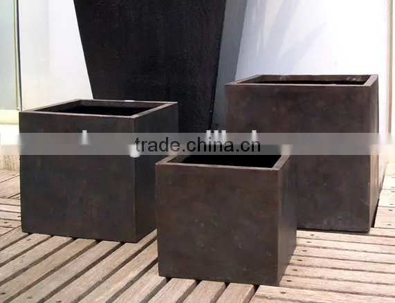 Sandstone Round Large Flower Pots Bronze Finish Flower Container photo-6