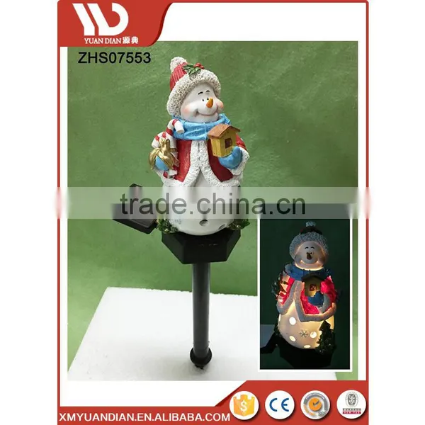 Wholesale Decoration Snowman Solar Stake Light Resin Christmas Ornaments Wholesale photo-2