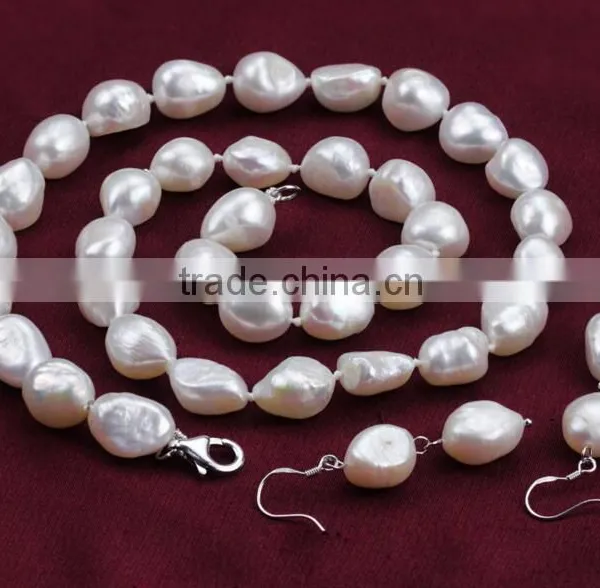 6-7 mm Baroque Freshwater Pearl Earring and Necklace Sets photo-4