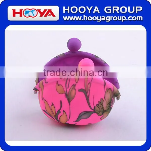 BG48516 Trendy Personalized Flower Printed Silicone Coin Purse Clasp Wallet photo-2