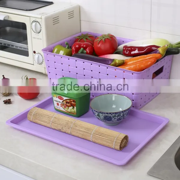 Plastic pp Rattan Style Hollow-out Basket With Lid & Handle photo-5