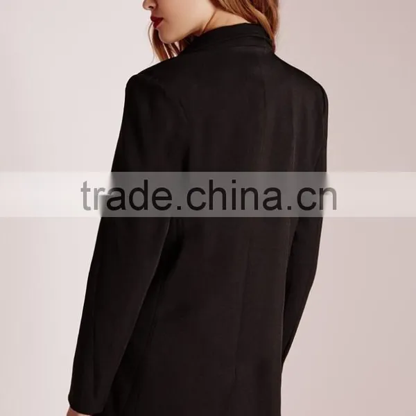 Best Selling Ladies Black Woven Formal Blazer Wholesale photo-5