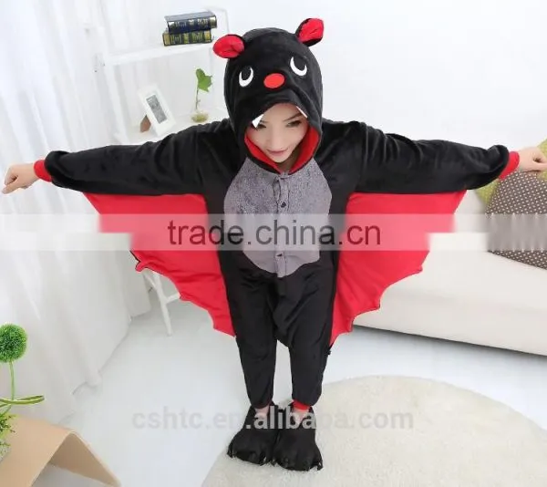 Flannel Cartoon Adult Animal Jumpsuit Animal Pajamas Jumpsuit Bat Design photo-4