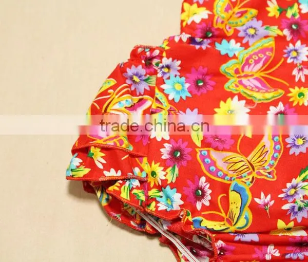 2017 Wholesale Colored Printed Flower Rompers Cotton Jumpsuit photo-4