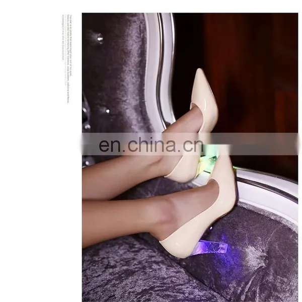 New Arrivels Footwear Spring Wholesale Candy Multi Colored Pointy Sexy High Heels Led Shoes Shining Light Women Shoes Tide Shoes photo-6